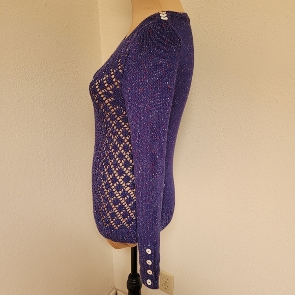 Modcloth Purple Open Knit Sweater - Picture 5 of 7